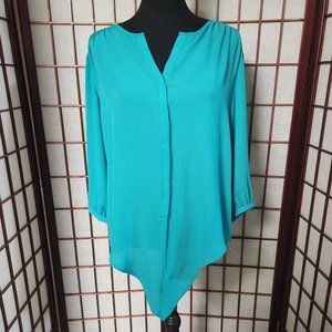 ~Peter Nygard~ Green Tie Front Blouse Size 10